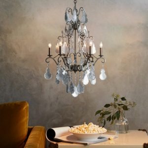 Crystal Chandelier Lighting with Candle French Country 6 Light .