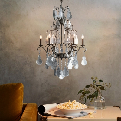 Crystal Chandelier Lighting with Candle French Country 6 Light .