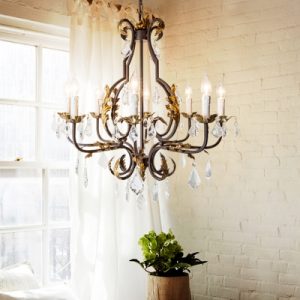 French Style Chandelier Light with Candle Metal Multi Light .