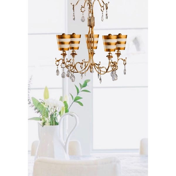 Shop Striped Shade Gold Funky Chandelier w Crystals by Lucas .