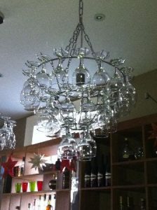 Funky chandeliers in the bar - Picture of The Churchill Hotel .