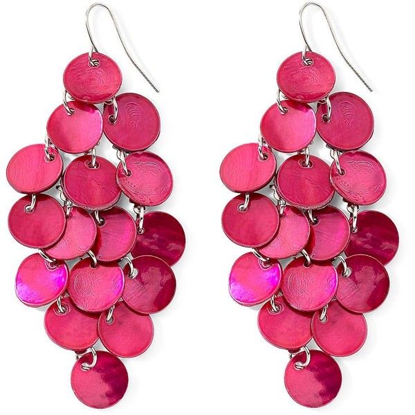 Mixit? Shell Chandelier Earrings Fuschia ($14) found on Polyvore .