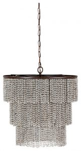 Gabby Etienne 4-Light Tiered Wooden Bead Chandelier - Transitional .