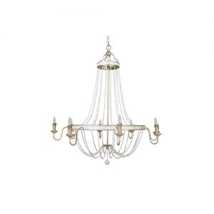 Gabby Home Corinna Champagne Silver And Antique White Eight Light .