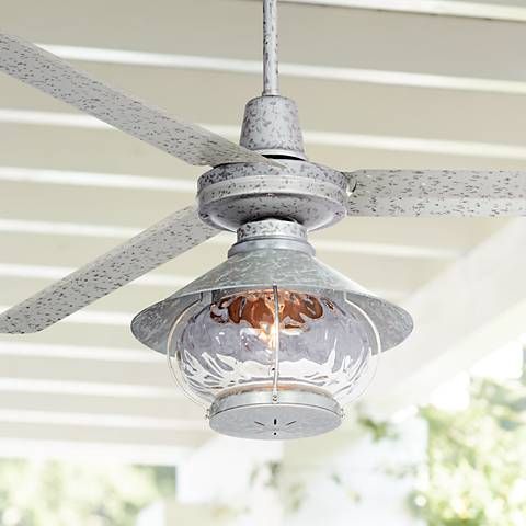60" Turbina Tropical Lantern Galvanized Ceiling Fan - #7D011-1X965 .