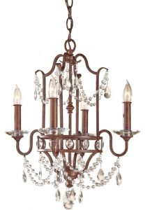 Feiss Gianna Scuro 4 Light Mini Chandelier in Mocha Bronze F2476 .