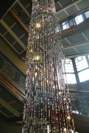 giant chandelier in the stairway - Picture of Grand Central Hotel .