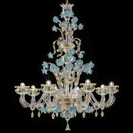 Celeste" Murano glass chandelier - Murano glass chandelie