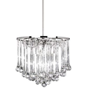 Dainolite 8-light Polished Chrome Chandelier with Glass Drople