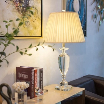 Side Table Lamp Hot Sale Crystal Glass Light for Bedside Living .