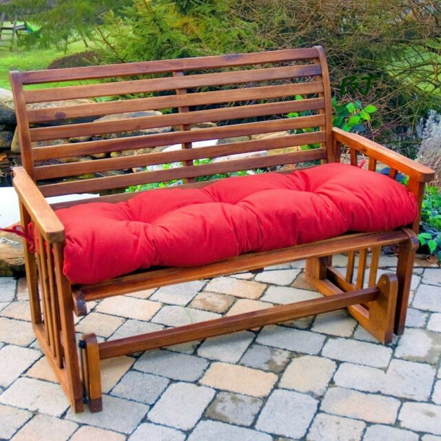 Porch Swing Cushion Glider Bench Seat 44" Tufted Padded Outdoor .