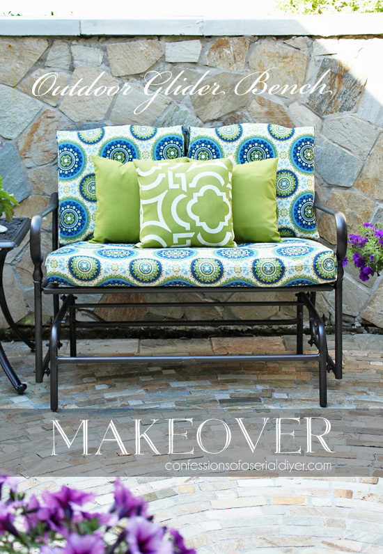 Outdoor Glider Bench Makeover | Confessions of a Serial Do-it .