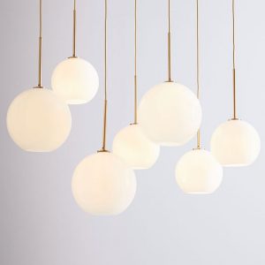 Sculptural Glass 7-Light Globe Chandelier - Mi