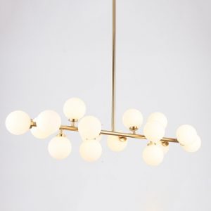 Lateral Chandelier Globe Modern White - takeluckhome.c