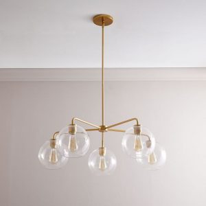 Sculptural Glass 5-Light Globe Chandelier - Cle