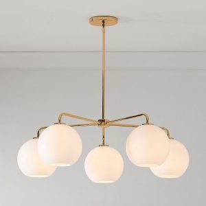 Sculptural Glass 5-Light Globe Chandelier - Mi