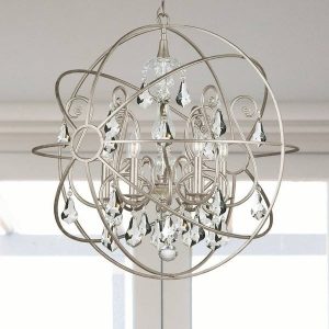 Shop Copper Grove Poltava Silvertone and Crystal Globe Chandelier .