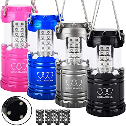 Amazon.com : Gold Armour 4 Pack LED Lantern Camping with Magnetic .