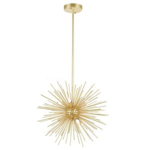 CWI Lighting Savannah 6-Light Gold Leaf Chandelier 1034P16-6-620 .