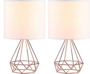 CO-Z Modern Table Lamps for Living Room Bedroom Set of 2, Rose .