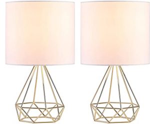 CO-Z Modern Table Lamps for Living Room Bedroom Set of 2, Gold .