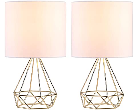 CO-Z Modern Table Lamps for Living Room Bedroom Set of 2, Gold .