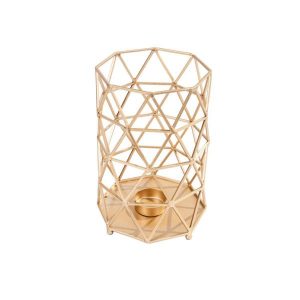 Hampton Bay 10.5 in. Brushed Gold Metal Outdoor Patio Lantern .