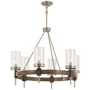 Minka Lavery Bridlewood 6-Light Stone Grey with Brushed Nickel .