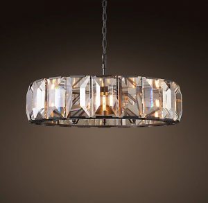 Harlow Crystal Chandelier 43" | Crystal pendant lighting, Crystal .