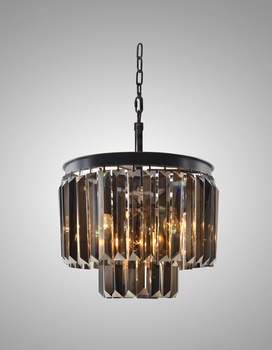 Ic20538-7bl-sm Smoke Grey Crystal Chandelier Part Of Home Decor .