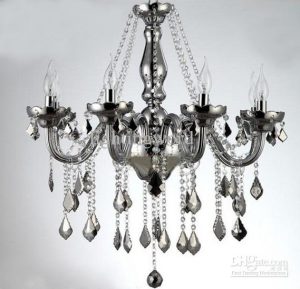 Bohemian Smoky Grey K9 Crystal Glass Chandelier Modern Fashion Art .