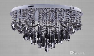 Smoke Grey Crystal Chandelier For Living Room Dia80*H45CM Modern .