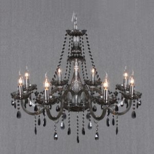 Warm and Lavish 25.5"High 8-Light Smoke Grey Crystal Chandelier .