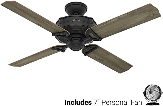 Hunter Outdoor Ceiling Fan Grey 54181 Brunswick 52" with Remote .