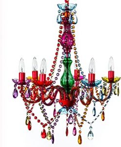 The Original Gypsy Color 6 Light Gypsy Chandelier H26" W22", Red .