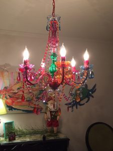 Huge Gypsy Chandelier|White & Crystal Beads|ShopWildThings.c