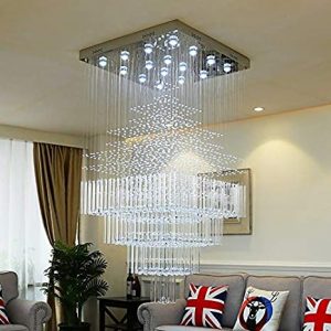 Moooni Modern Rain Drop Crystal Chandeliers Flush Mount Light .