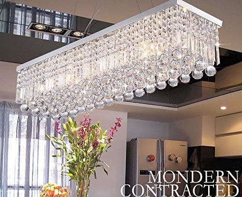 CRYSTOP Rectangle Crystal Chandeliers Dining Room Modern Ceiling .