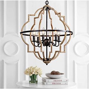 Rustic Chandelier, Classy Farmhouse Pendant Light, Vintage Iron 6 .