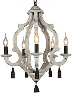 Amazon.com: DOCHEER Vintage Rustic Metal Wooden Chandelier .