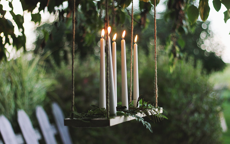 DIY Hanging Candle Chandelier - The Merrythoug