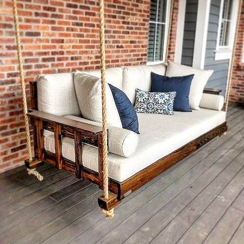 Porch Daybed Swings Hung By 2 Points Vs. 4 Points .