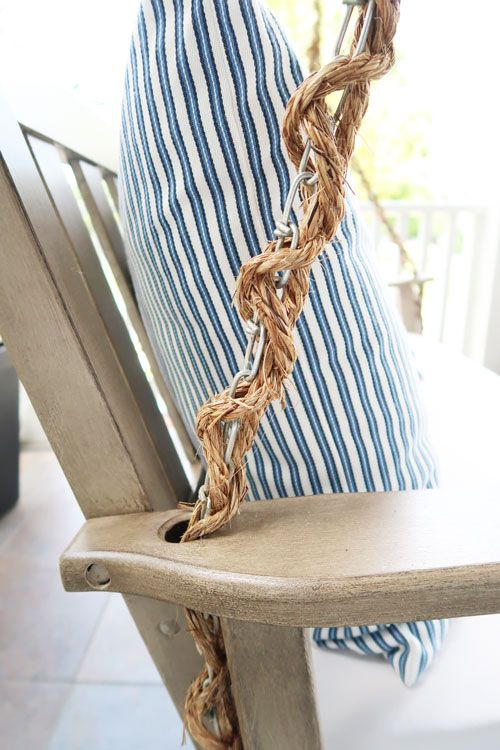 How-to Wrap a Porch Swing Chain with Rope | Painted outdoor .