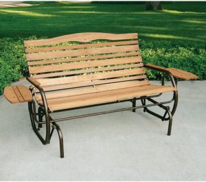 Wood Glider Bench 2 Person Outdoor Patio Country Garden Porch Yard .