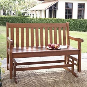 Amazon.com : Outdoor Patio Wood Glider Bench Rocker Porch Wooden .