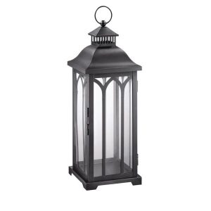 Hampton Bay 30 in. Black Metal Lantern HD16007XL - The Home Dep