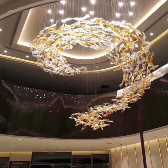 China Modern Decorative Amber Glass Indoor Hotel Project Lighting .