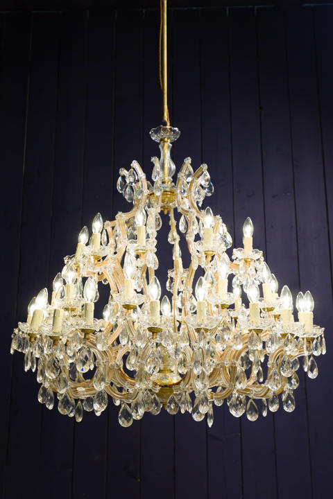Huge French Maria Theresa Crystal Chandelier in Chandelie