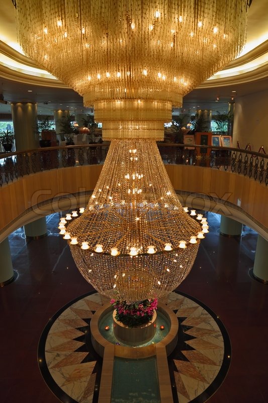 The huge magnificent crystal chandelier | Stock image | Colourb