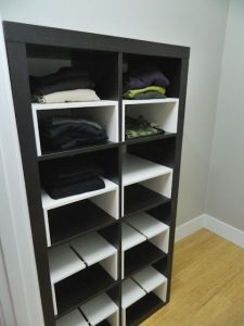 Expedit in the Closet, with half-shelf inserts | Ikea closet .